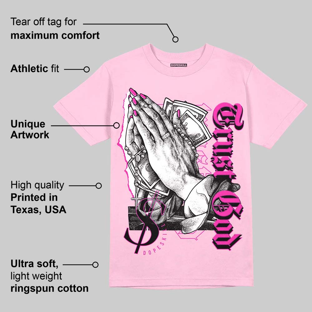 Pink Collection DopeSkill Pink T-shirt Trust God Graphic
