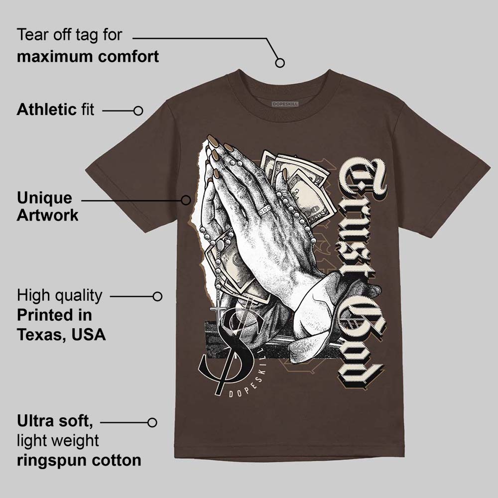 AJ 1 Low OG ‚ÄúReverse Mocha‚Äù DopeSkill Ridgerock T-shirt Trust God Graphic