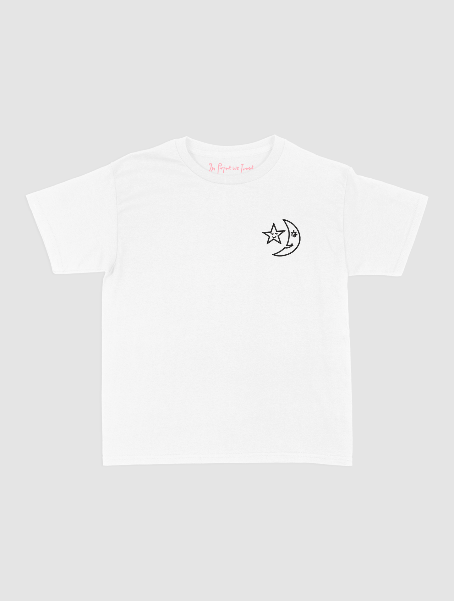 moon embroidered baby tee