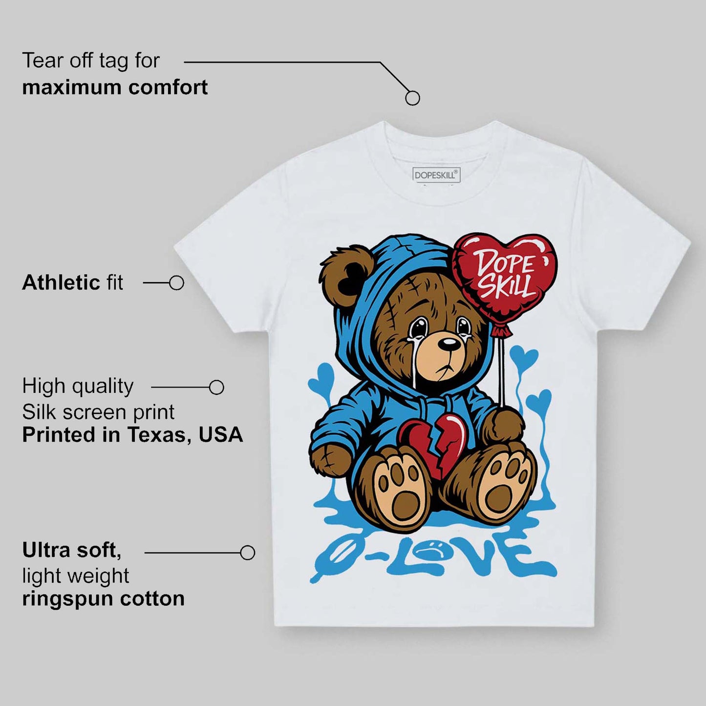 UNC Reimagined 1s DopeSkill Toddler Kids T-shirt Broken Bear Graphic