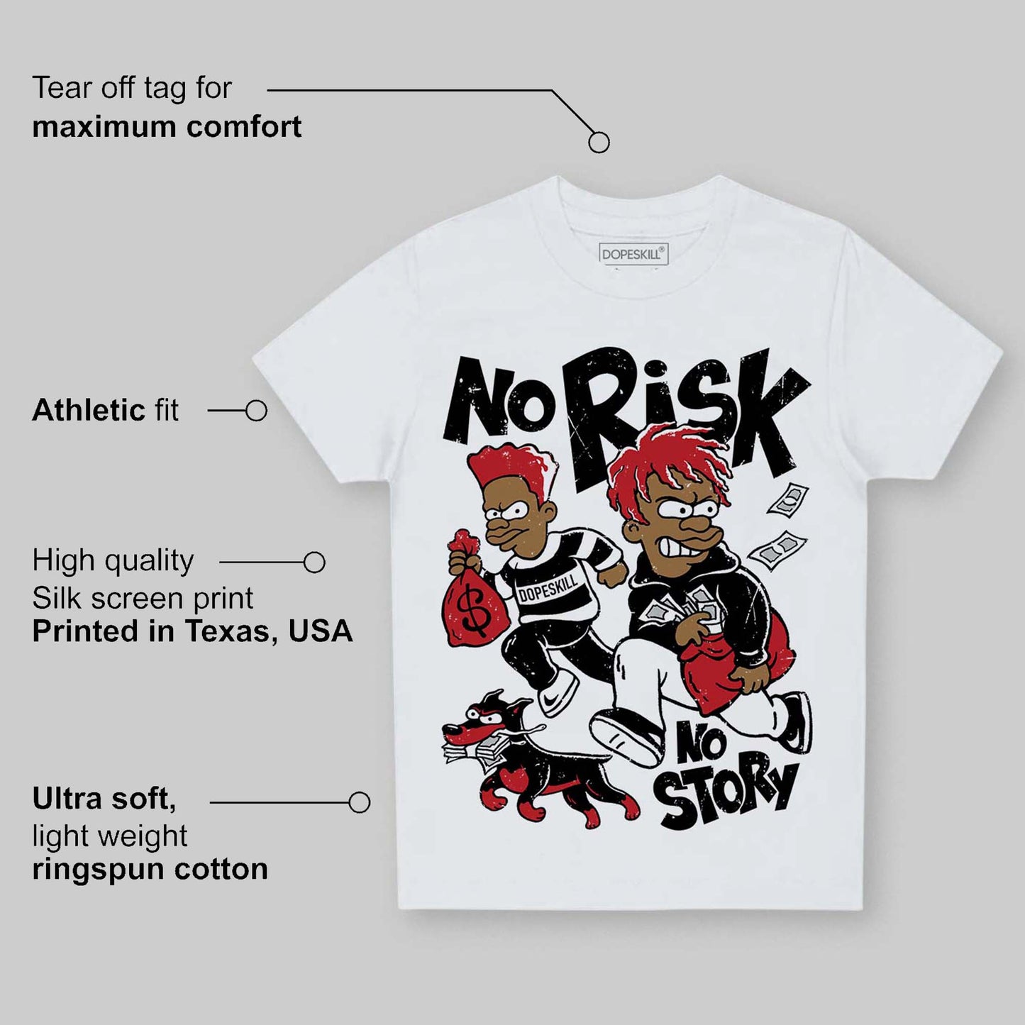 Bred 11s DopeSkill Toddler Kids T-shirt No Risk No Story Graphic