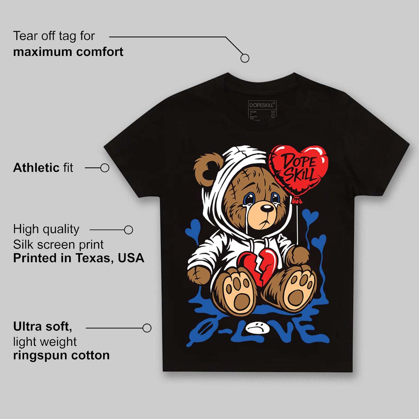 Blueberry 12s DopeSkill Toddler Kids T-shirt Broken Bear Graphic