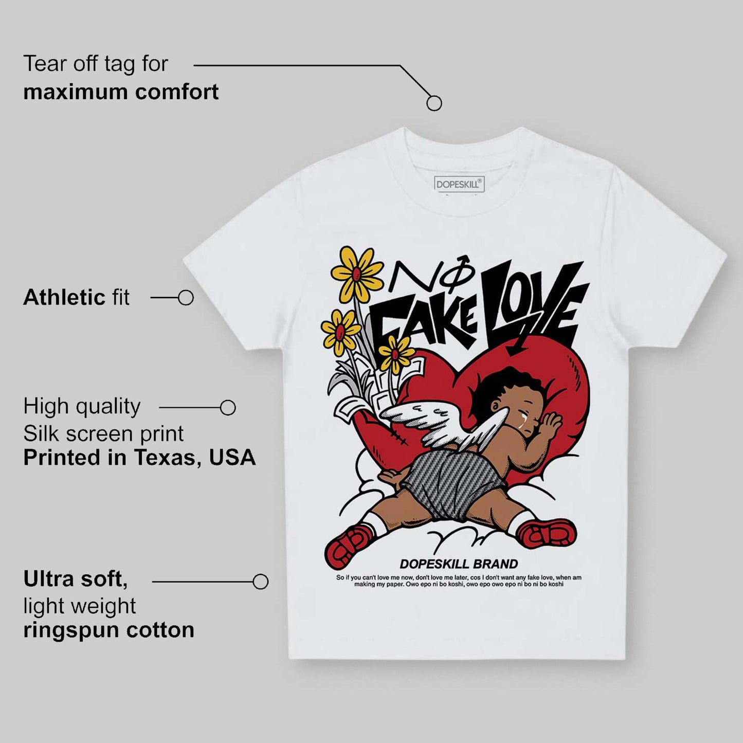 Ferrari 14s DopeSkill Toddler Kids T-shirt No Fake Love Graphic