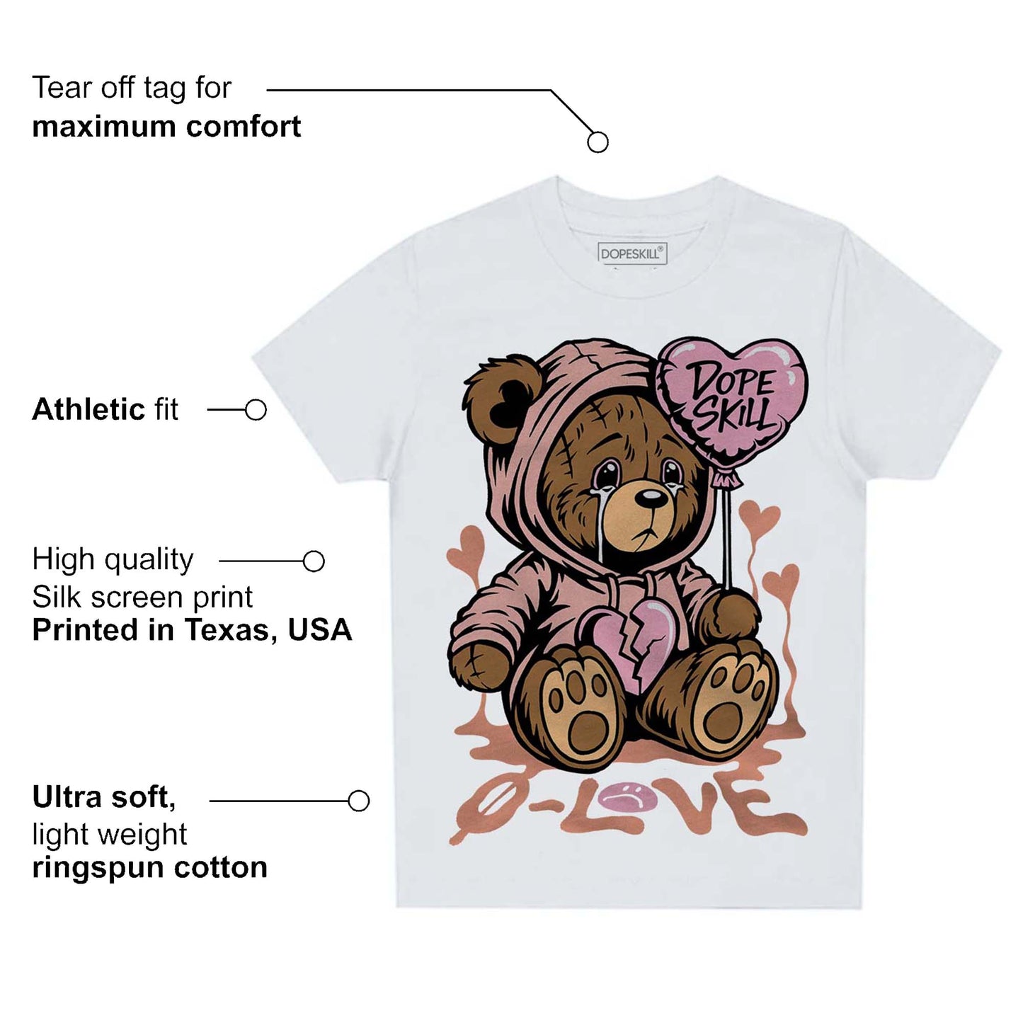 Legend Pink 11s DopeSkill Toddler Kids T-shirt Broken Bear Graphic