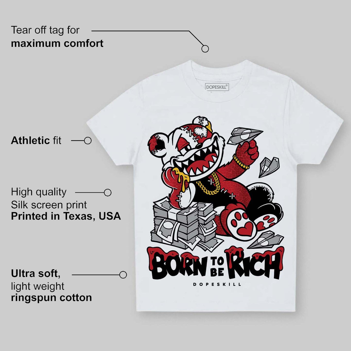 Ruby 1s DopeSkill Toddler Kids T-shirt Born To Be Rich Graphic