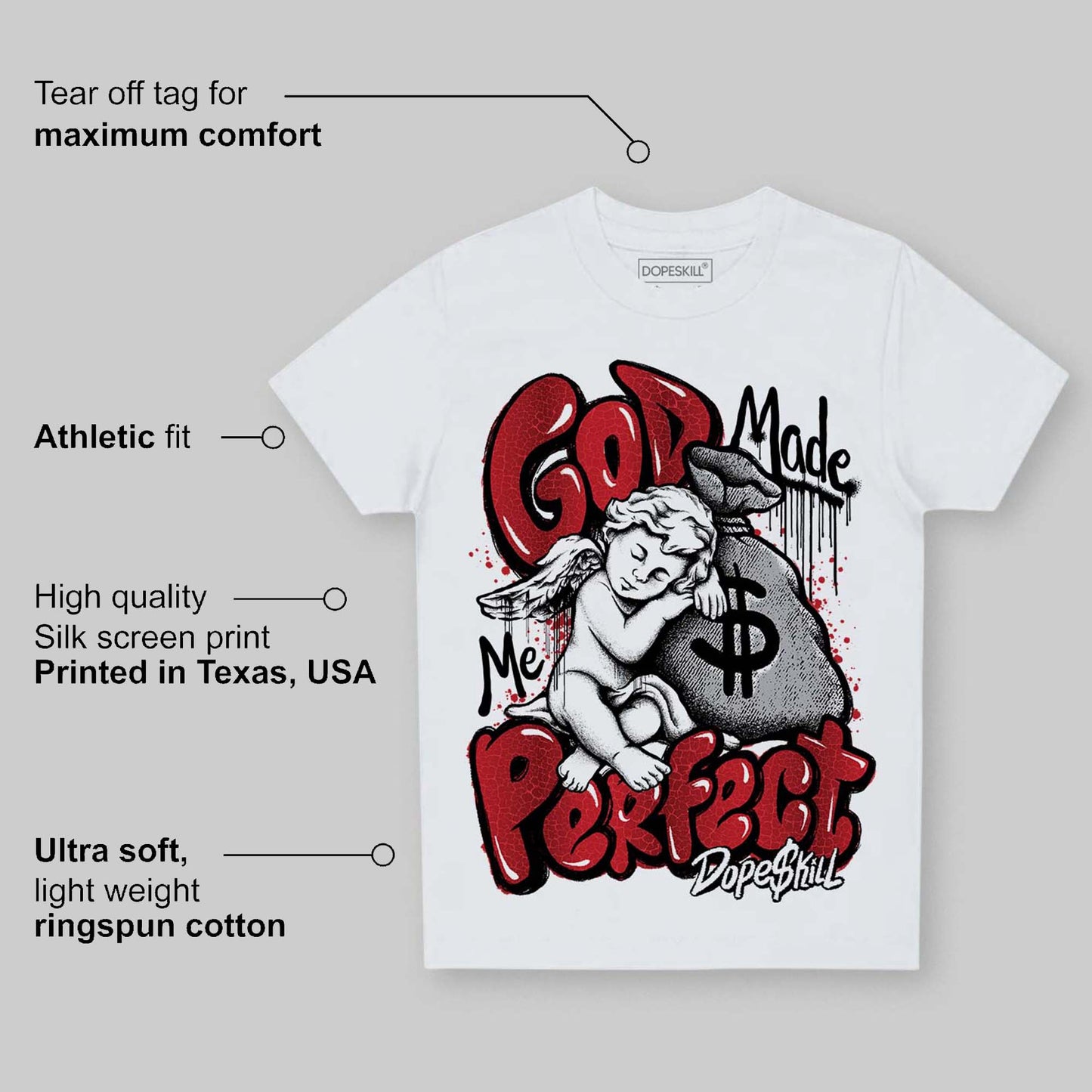 Ruby 1s DopeSkill Toddler Kids T-shirt God Made Me Perfect Graphic