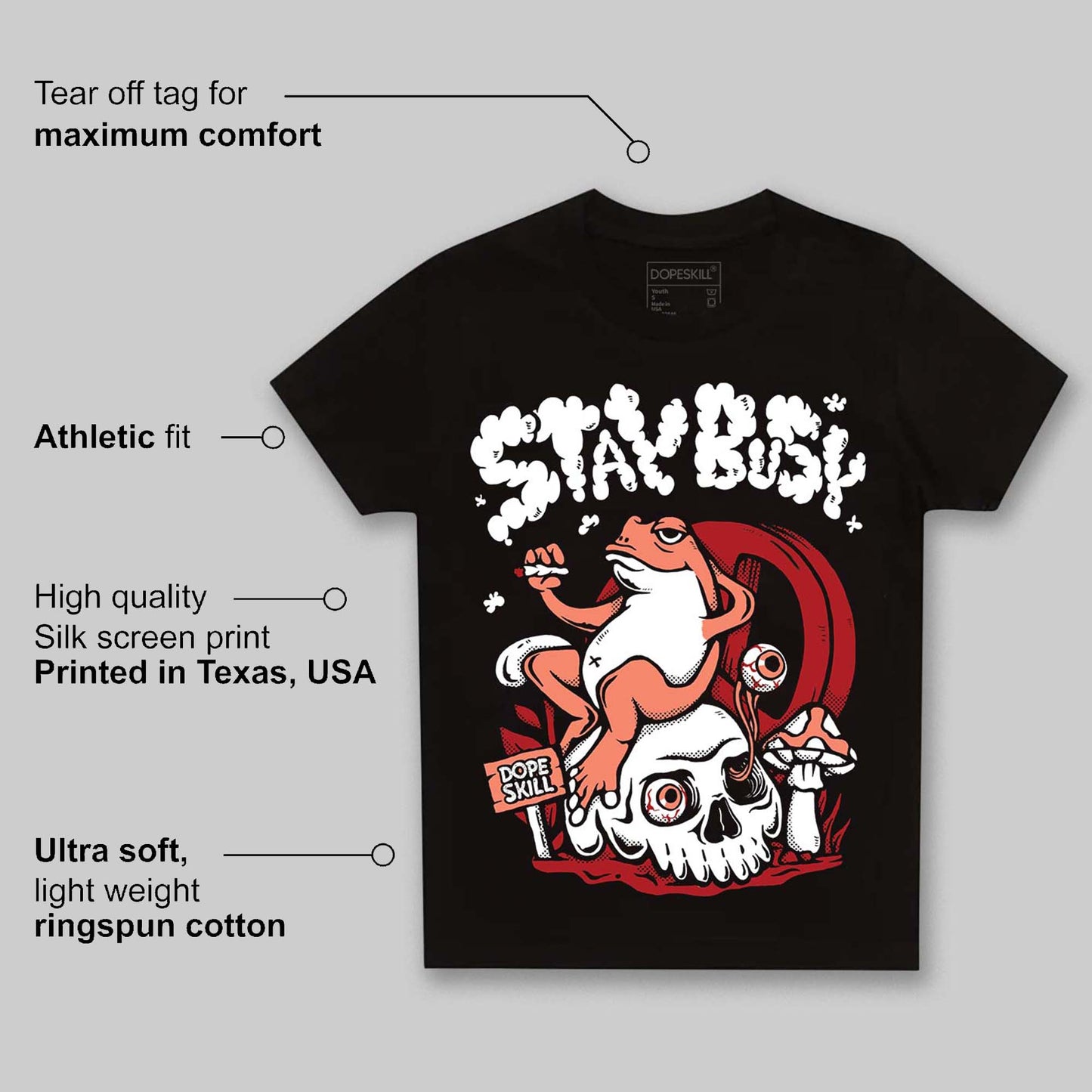 Rare Air Cinnabar 1s DopeSkill Toddler Kids T-shirt Stay Busy Graphic