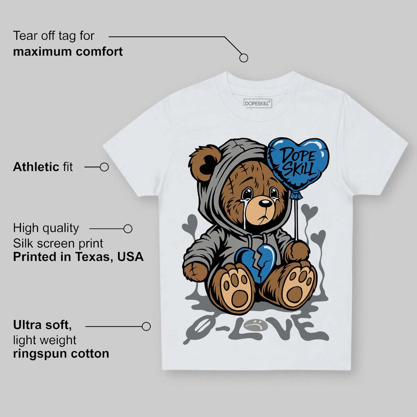 Cool Grey 9s DopeSkill Toddler Kids T-shirt Broken Bear Graphic