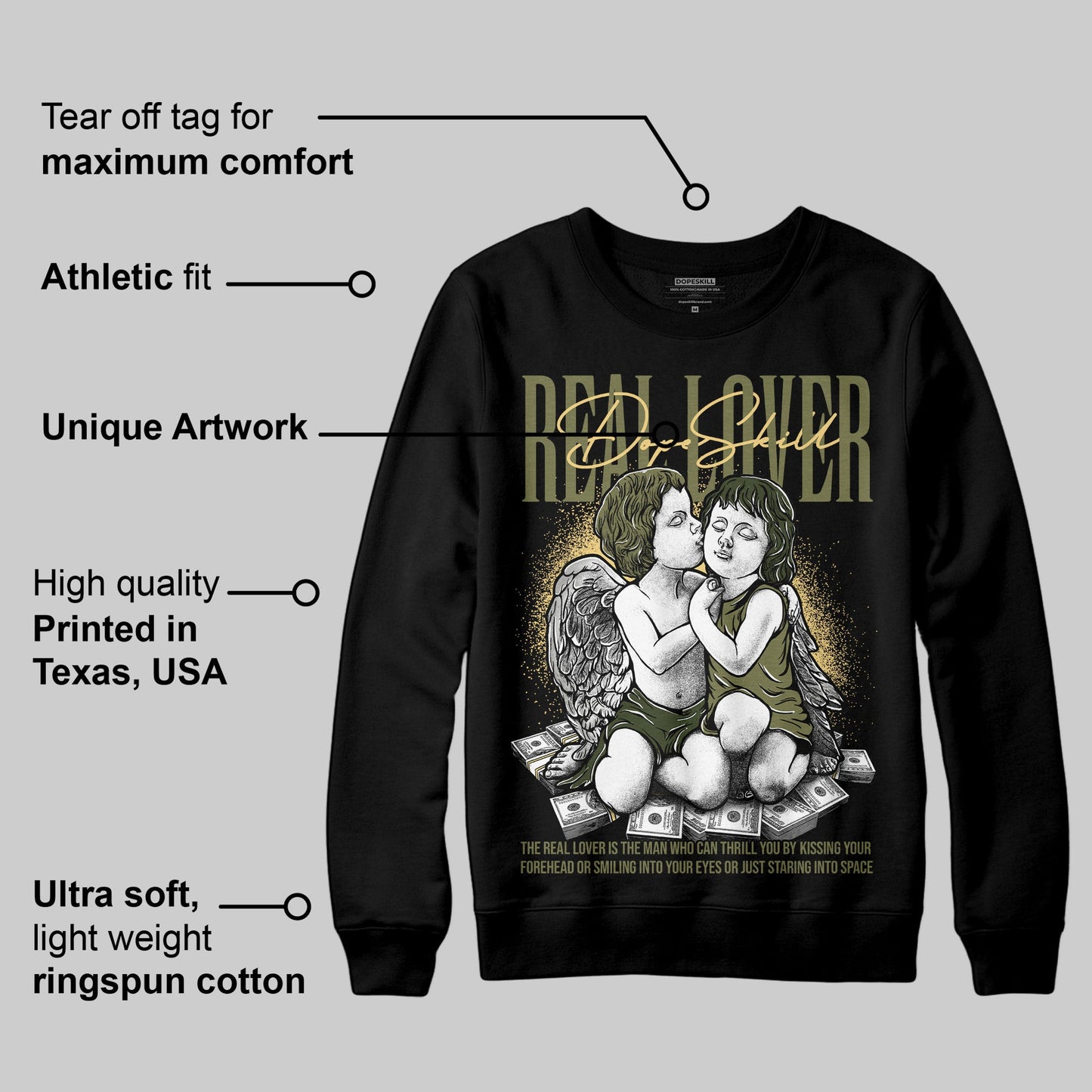 Craft Olive 4s DopeSkill Sweatshirt Real Lover Graphic