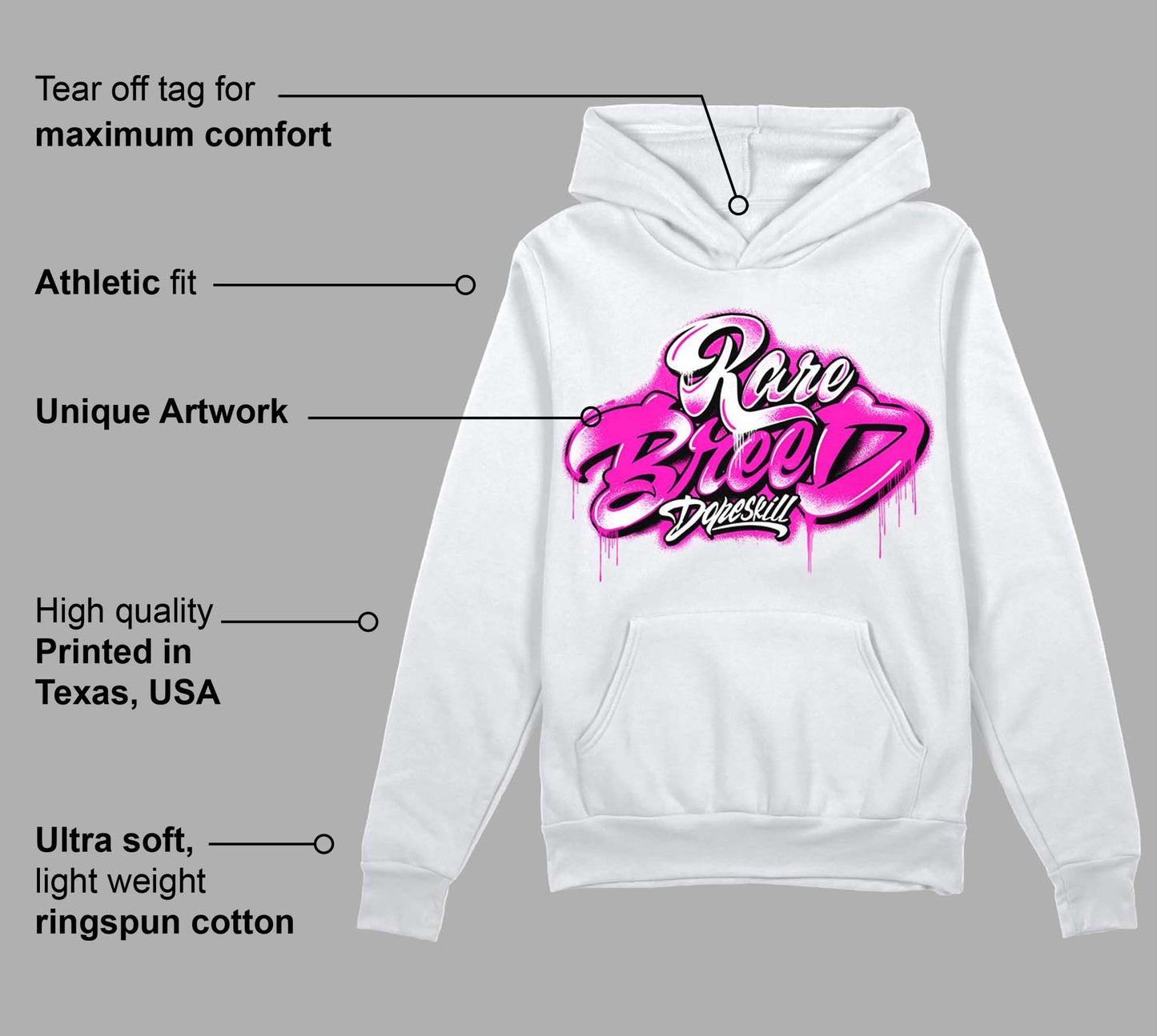 Dunk Low Active Fuchsia DopeSkill Hoodie Sweatshirt Rare Breed Type Graphic