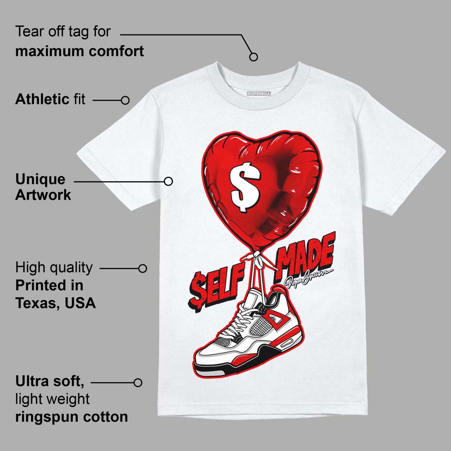 Red Cement 4S DopeSkill T-Shirt Self Made Graphic