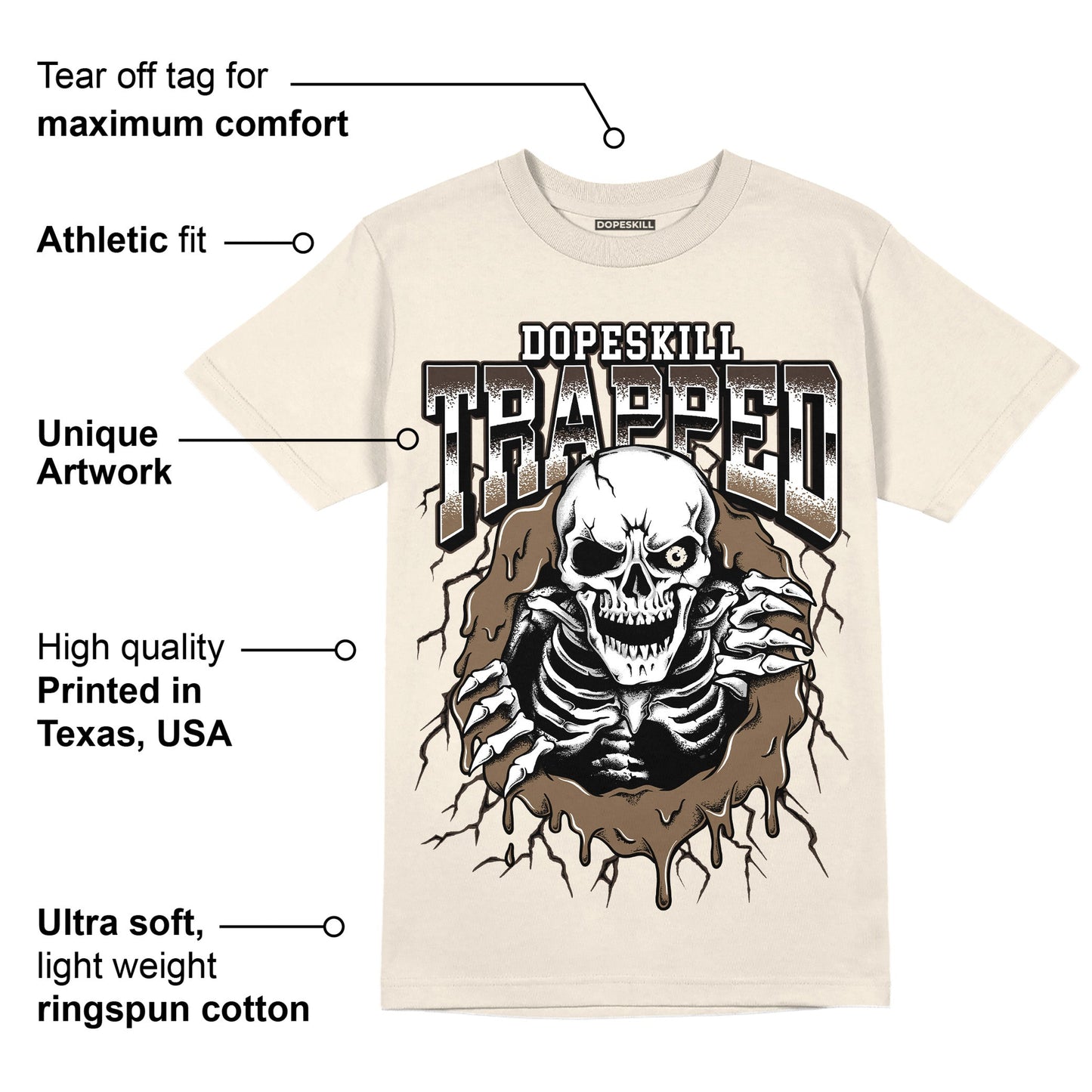 AJ 1 Low OG ‚ÄúReverse Mocha‚Äù DopeSkill Sail T-shirt Trapped Halloween Graphic