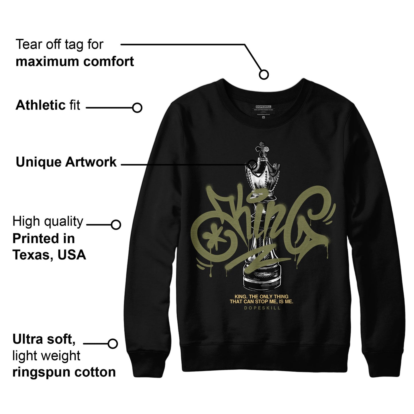 Craft Olive 4s DopeSkill Sweatshirt King Chess Graphic