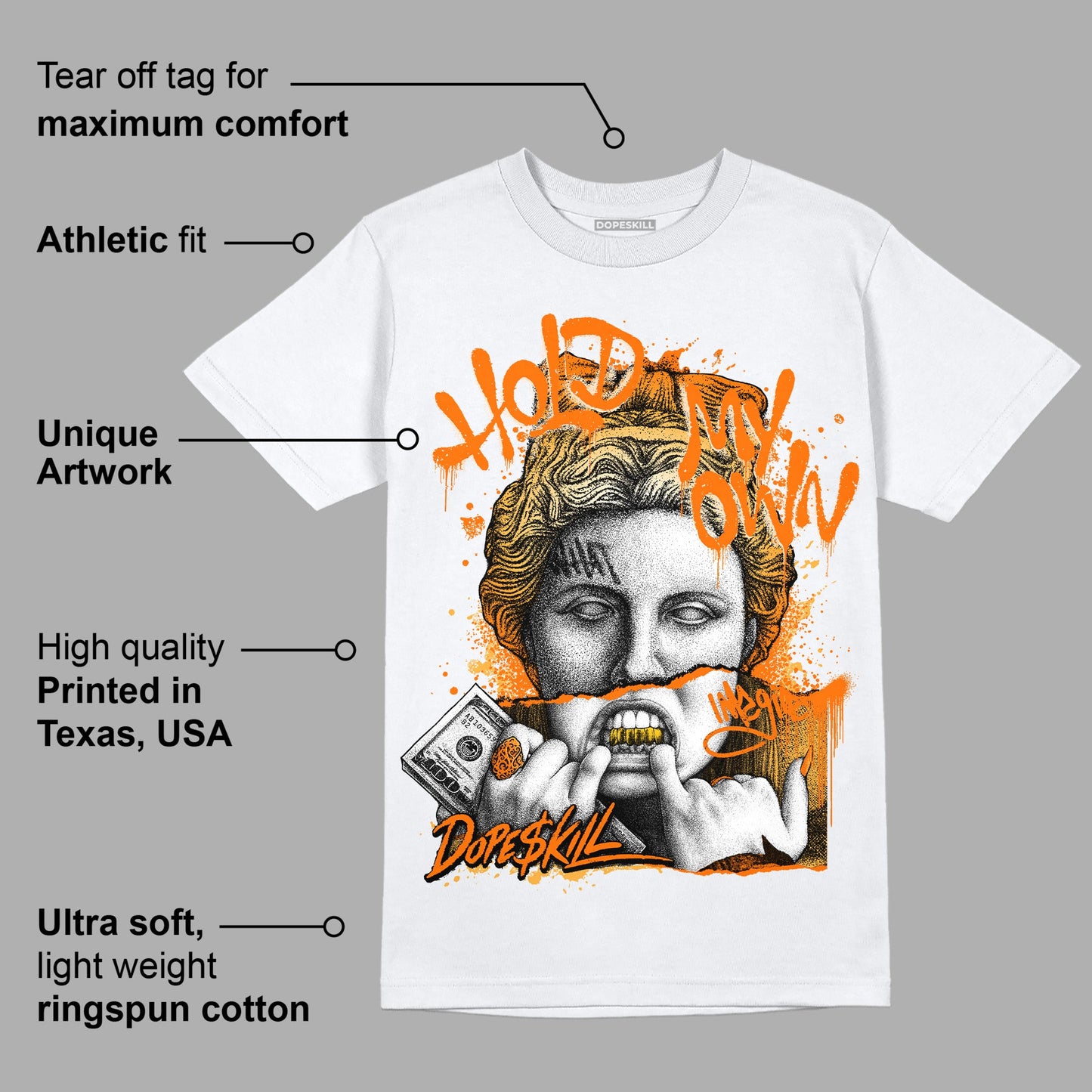 Dunk Low Magma Orange DopeSkill T-Shirt Hold My Own Graphic