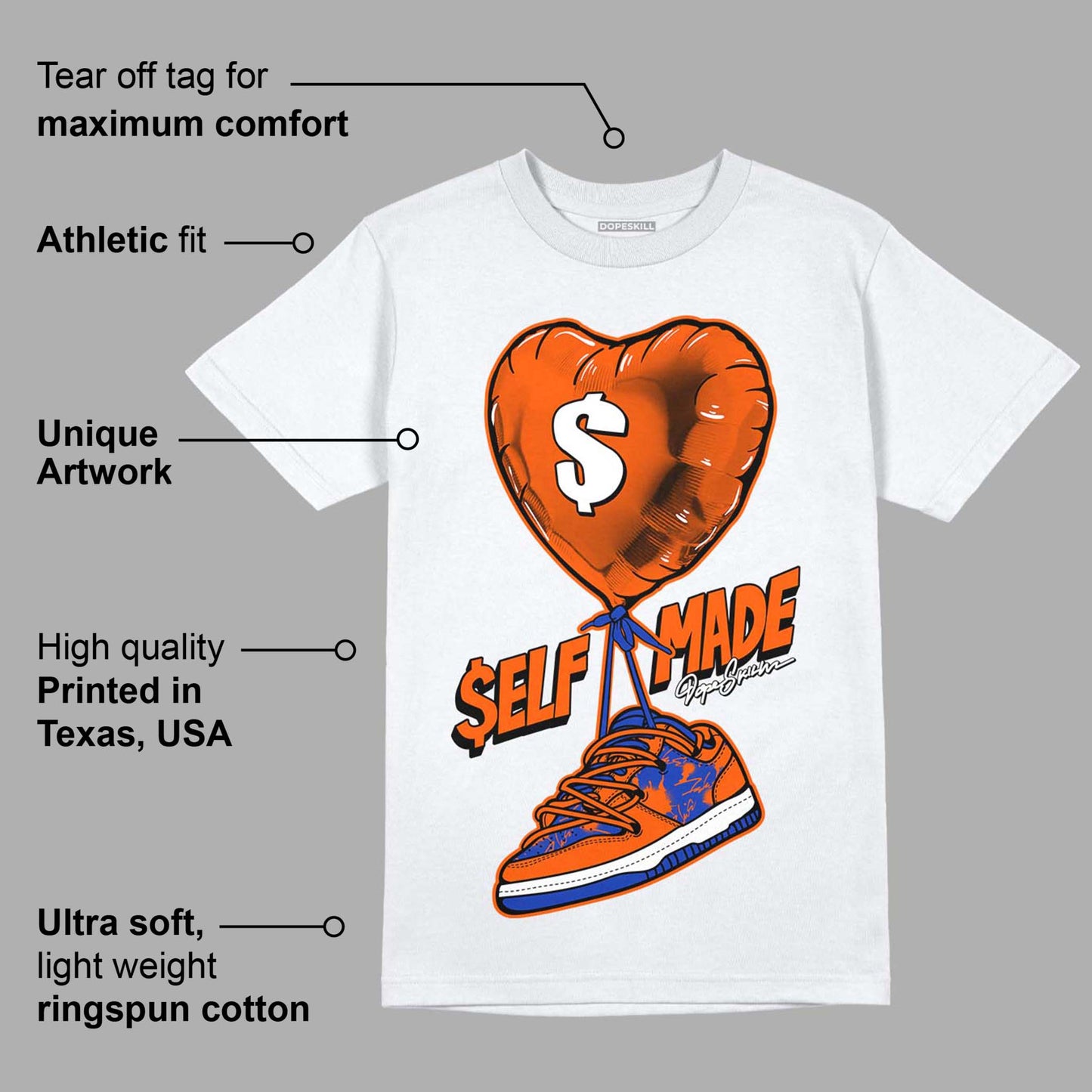 Dunk Low Futura Orange Blaze DopeSkill T-Shirt Self Made Graphic