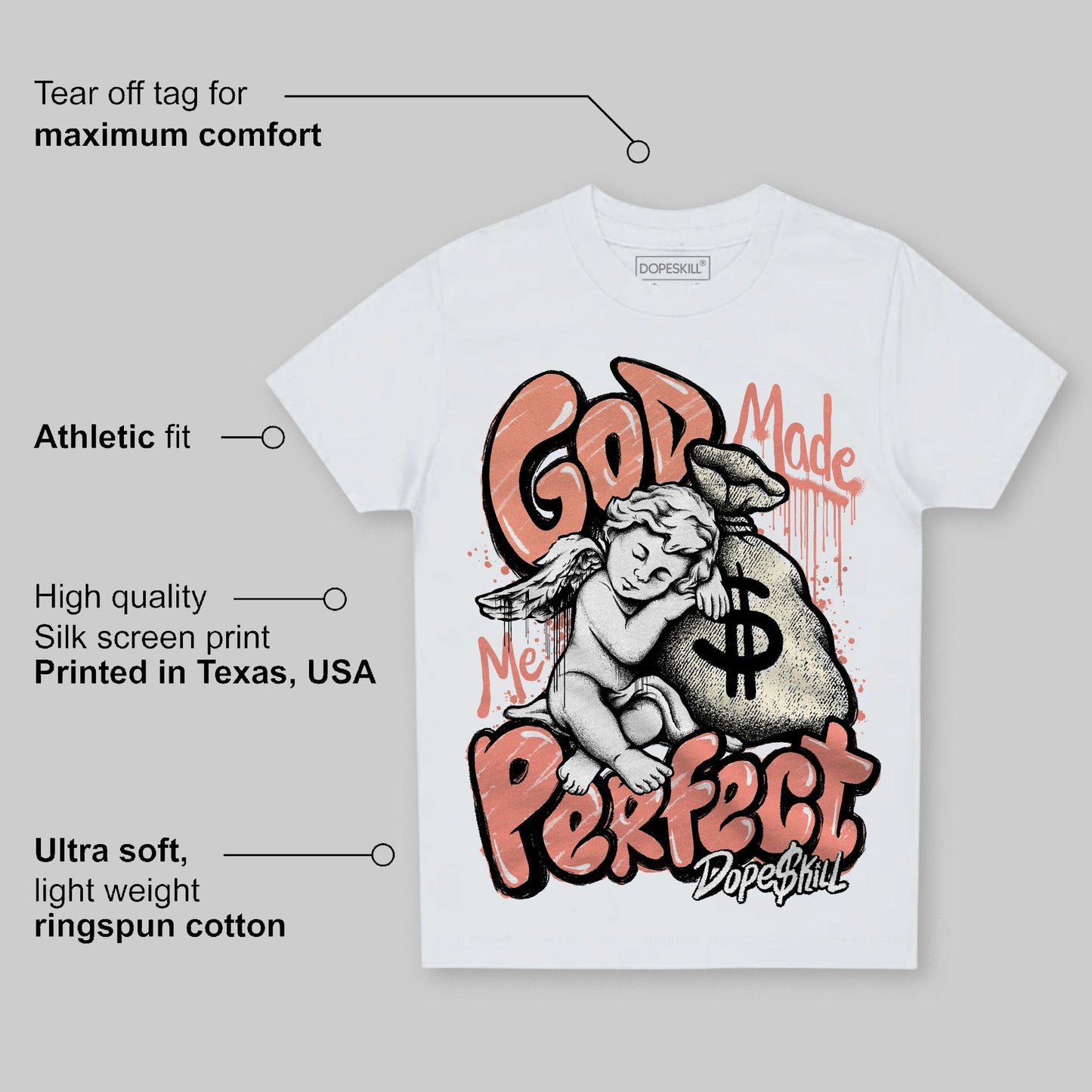 Crimson Bliss 5s DopeSkill Toddler Kids T-shirt God Made Me Perfect Graphic