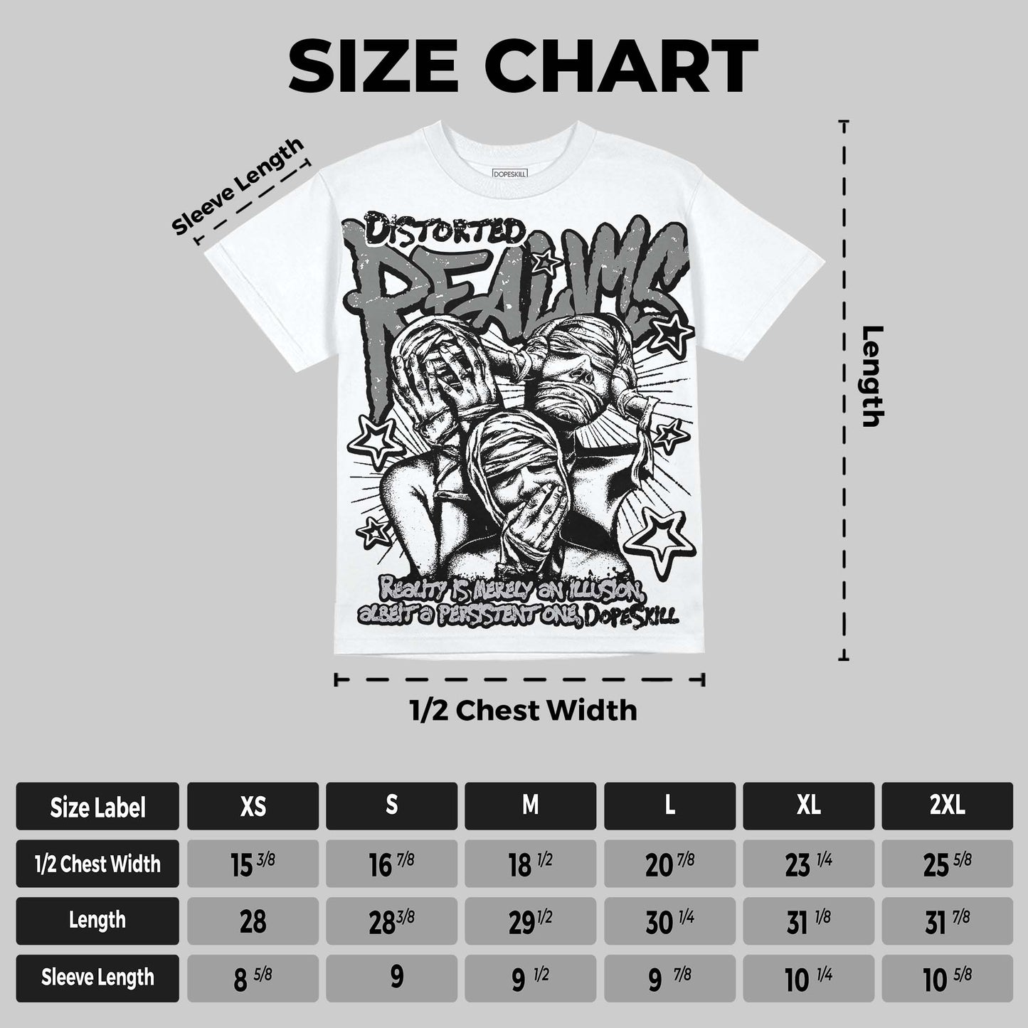Grey Collection DopeSkill Oversize Print T-Shirt Distorted Realms Graphic