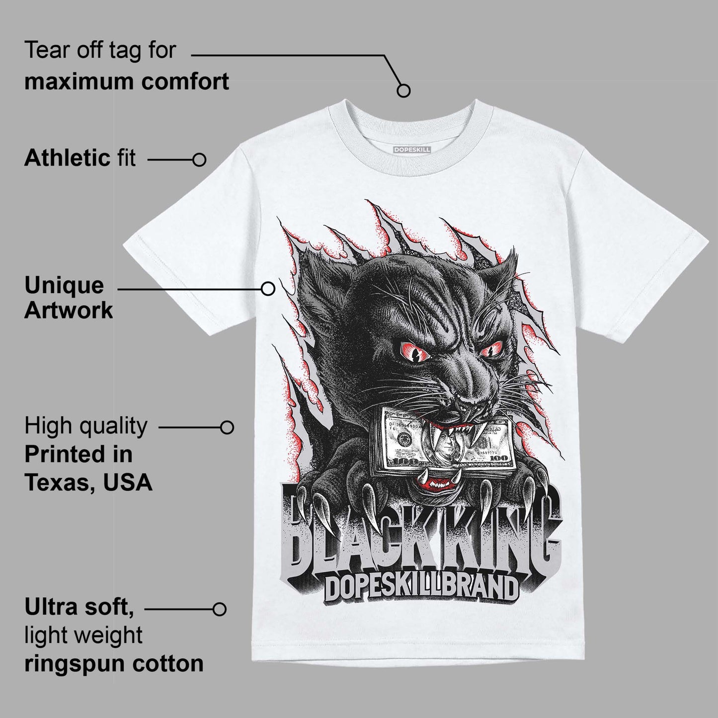 Grey Collection DopeSkill T-Shirt Black King Graphic
