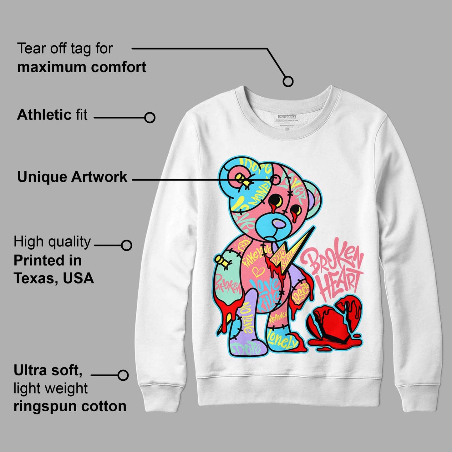 Candy Easter Dunk Low DopeSkill Sweatshirt Broken Heart Graphic