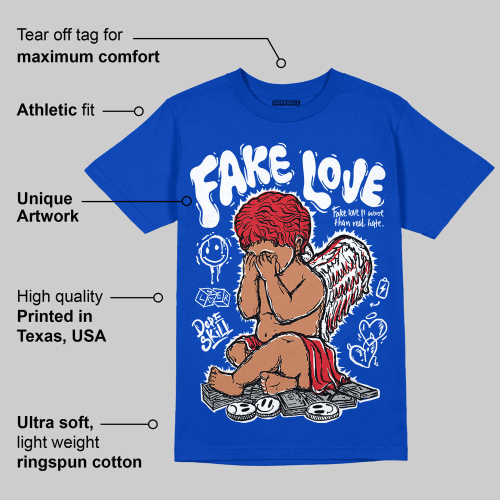 Blueberry 12s DopeSkill Royal T-shirt False Love Graphic