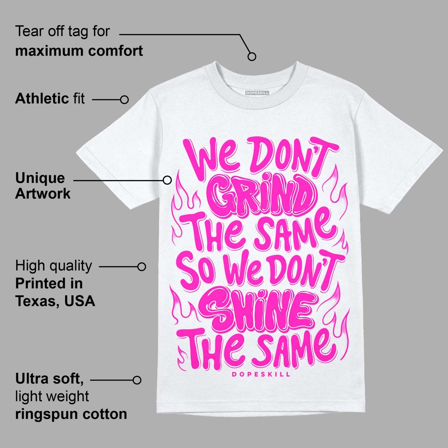 Dunk Low Active Fuchsia DopeSkill T-Shirt Grind Shine Graphic