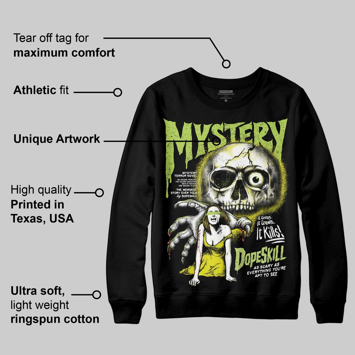 Bright Cactus 13s DopeSkill Sweatshirt Mystery Ghostly Grasp Graphic