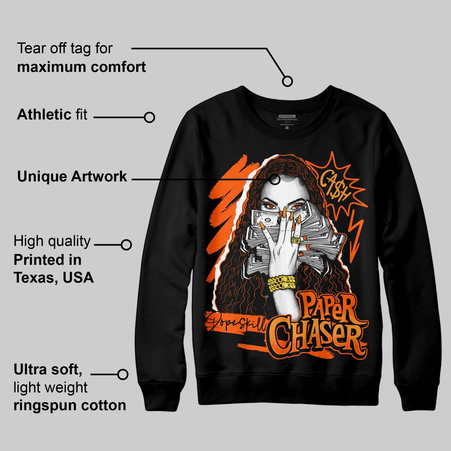 Brilliant Orange 12s DopeSkill Sweatshirt NPC Graphic