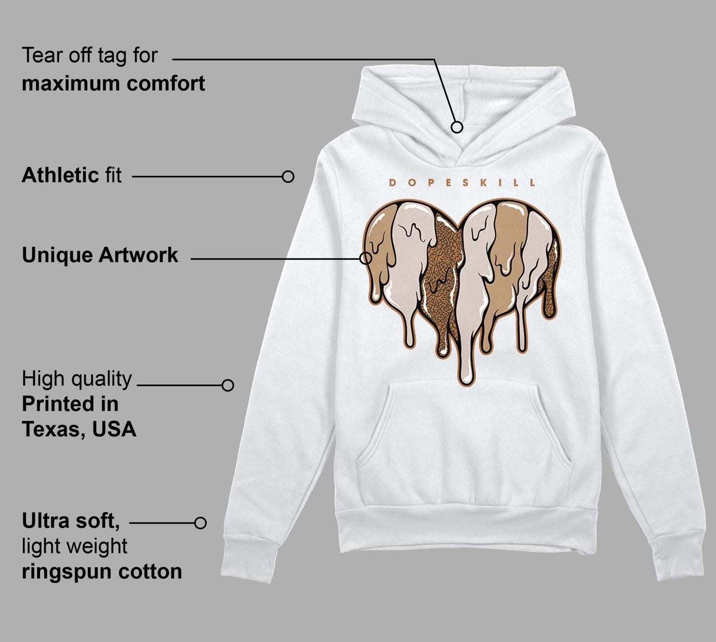 Palomino 3s DopeSkill Hoodie Sweatshirt Slime Drip Heart Graphic