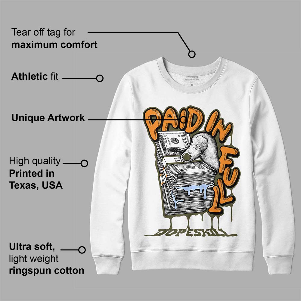 Olive 5s DopeSkill Sweatshirt Paid In Full Graphic