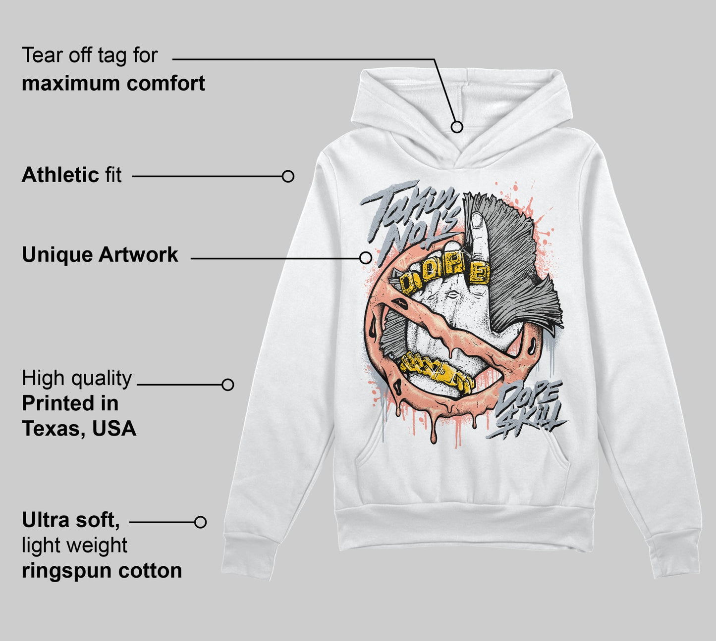 Crimson Bliss 5s DopeSkill Hoodie Sweatshirt Takin No L's Graphic