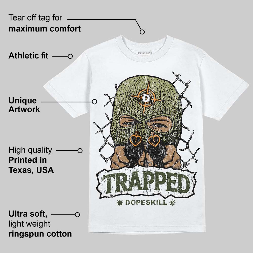 Olive Collection DopeSkill T-Shirt New Trapped Graphic