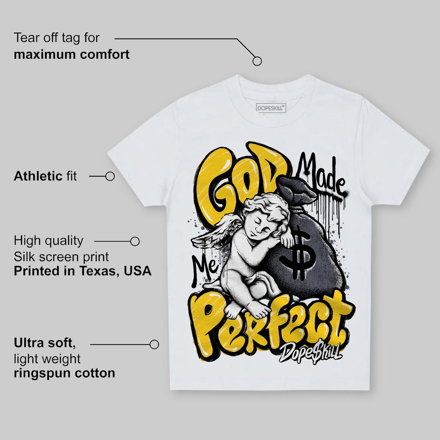 Lightning 4s DopeSkill Toddler Kids T-shirt God Made Me Perfect Graphic