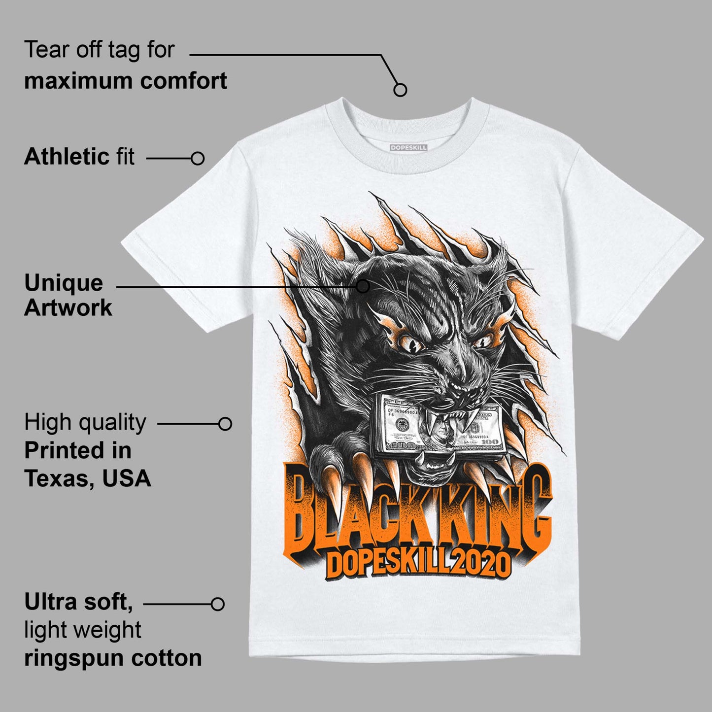 Dunk Low Magma Orange DopeSkill T-Shirt Black King Graphic