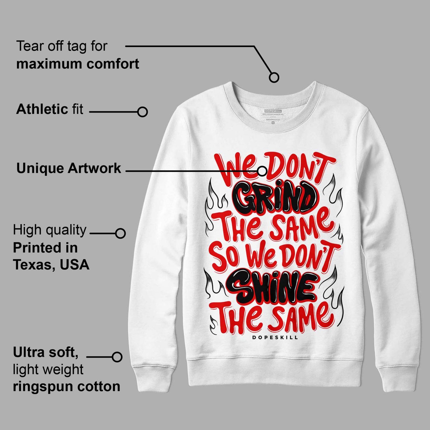 Red Cement 4S DopeSkill Sweatshirt Grind Shine Graphic