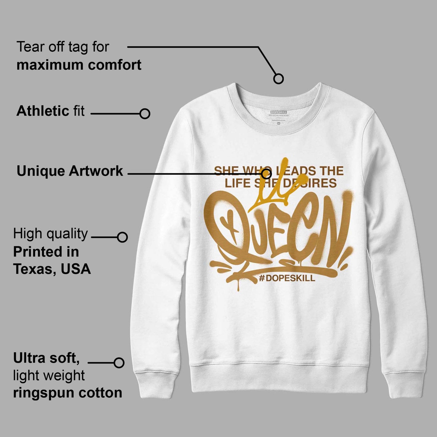 Wheat 13s DopeSkill Sweatshirt Queen Graphic