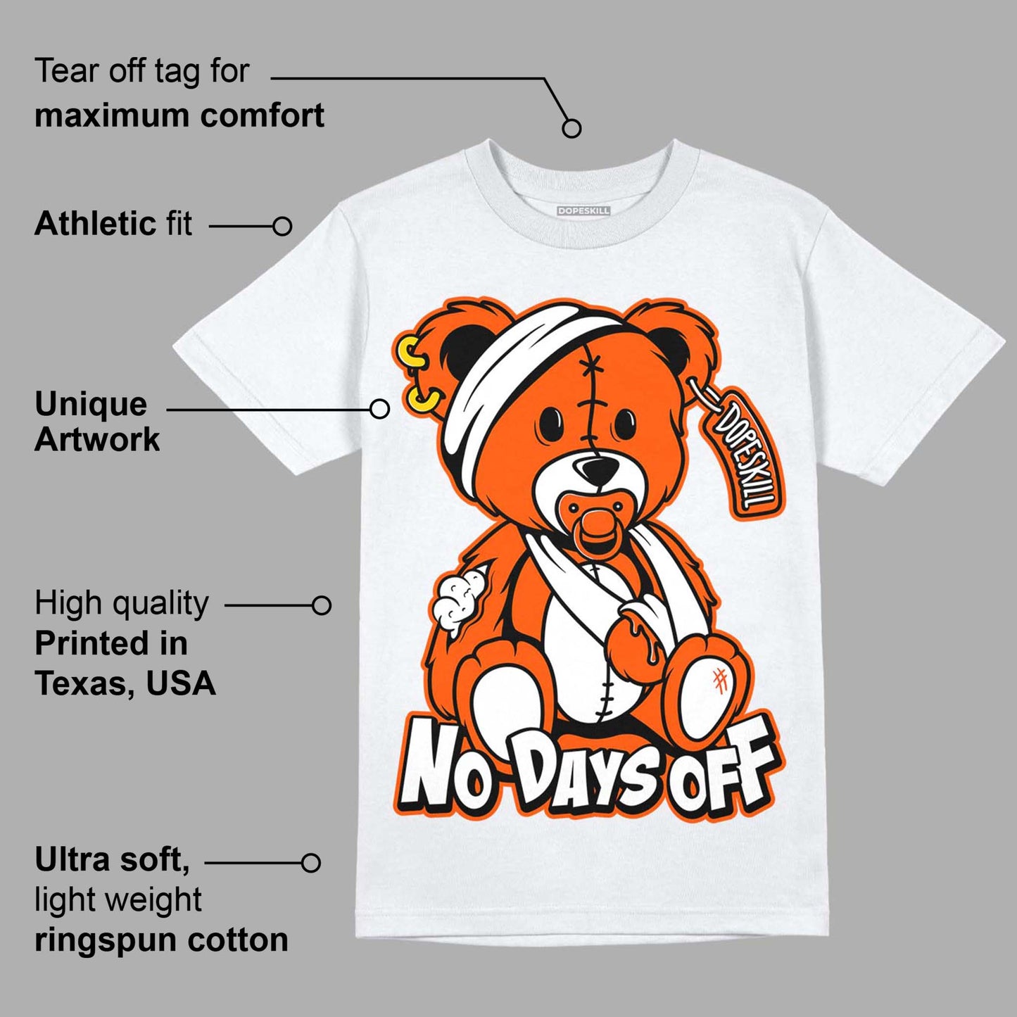 Orange Milk DopeSkill T-Shirt Hurt Bear Graphic