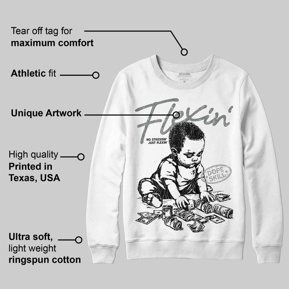 Cool Grey 9s DopeSkill Sweatshirt Flexin' Graphic
