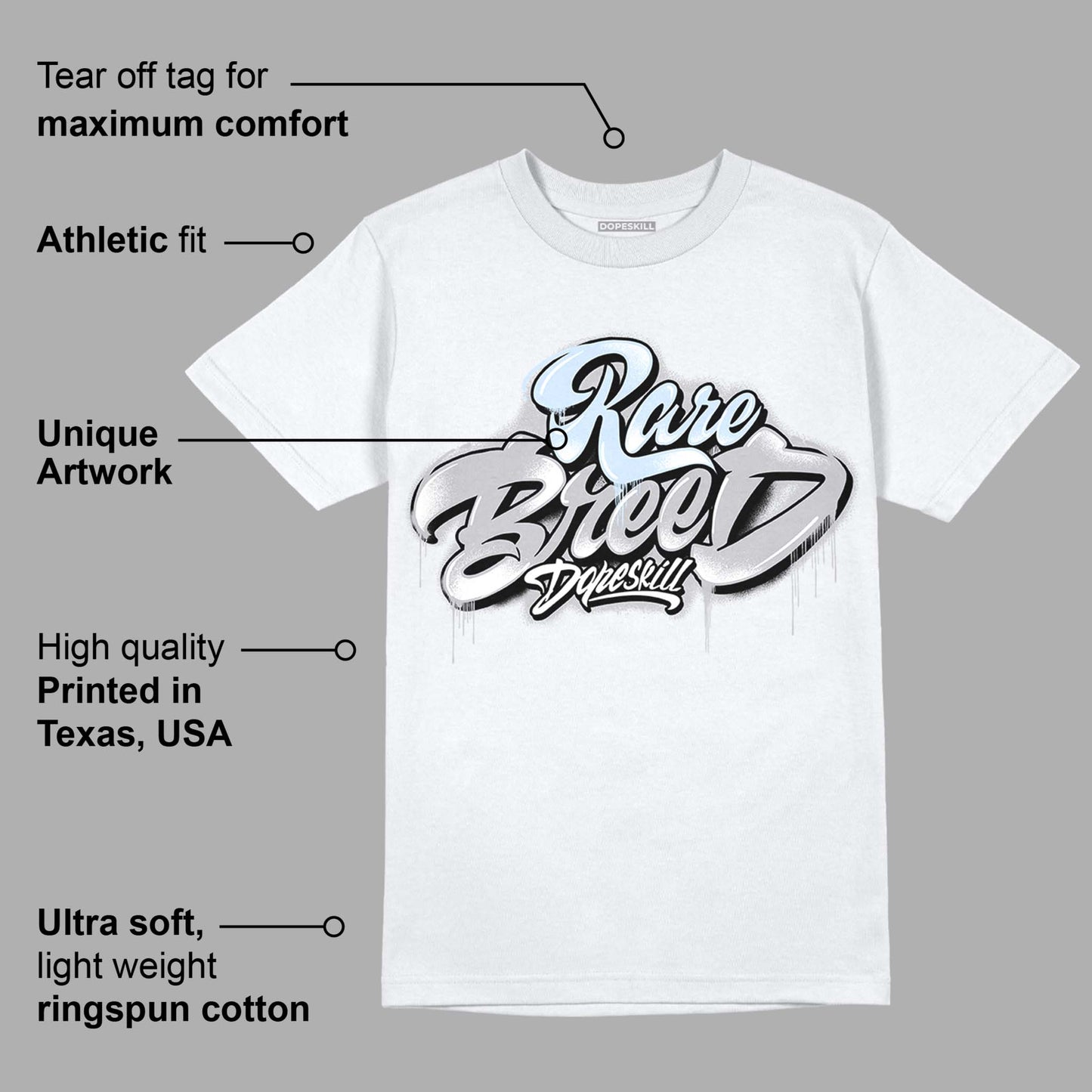 Cement Grey 11s DopeSkill T-Shirt Rare Breed Type Graphic