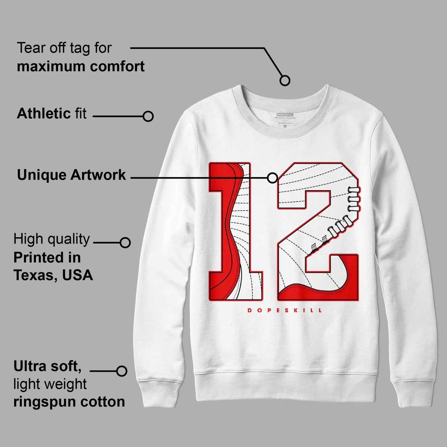 Cherry 12s DopeSkill Sweatshirt No.12 Graphic