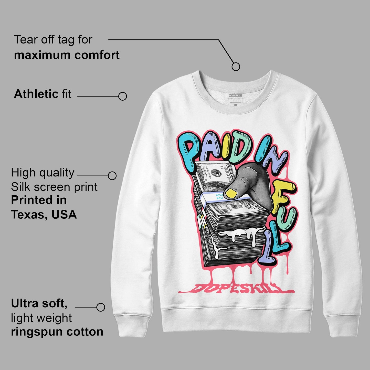 Candy Easter Dunk Low DopeSkill Sweatshirt Paid In Full Graphic