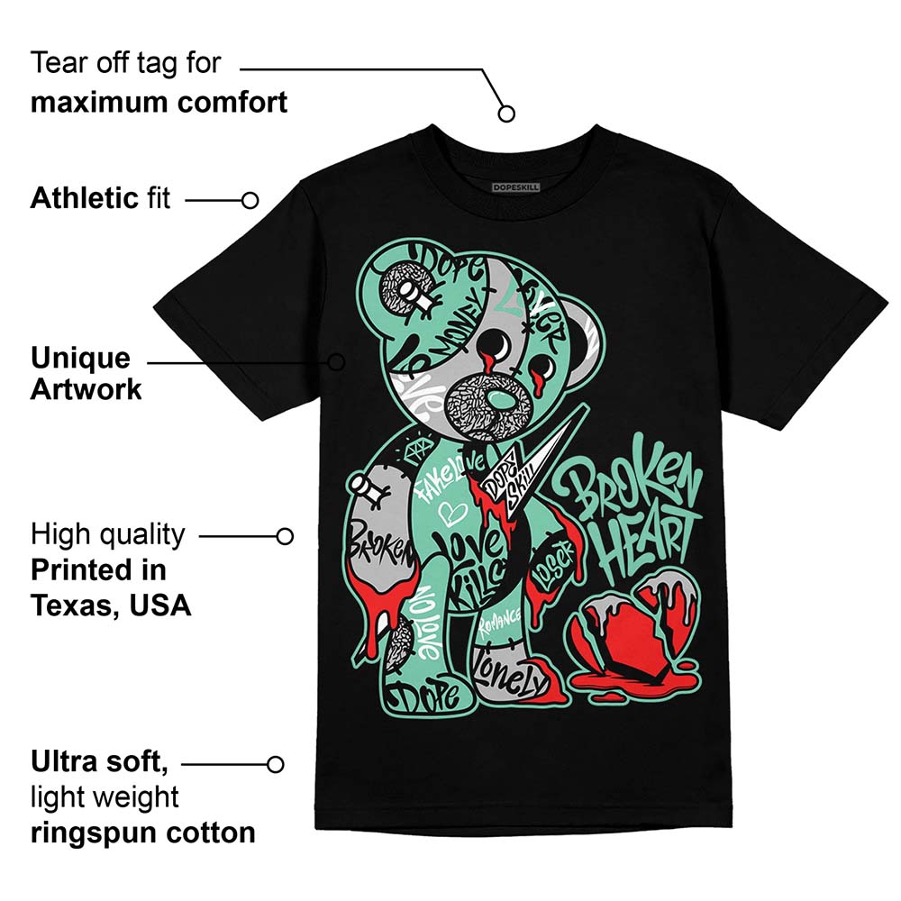 Green Glow 3s DopeSkill T-Shirt Broken Heart Graphic