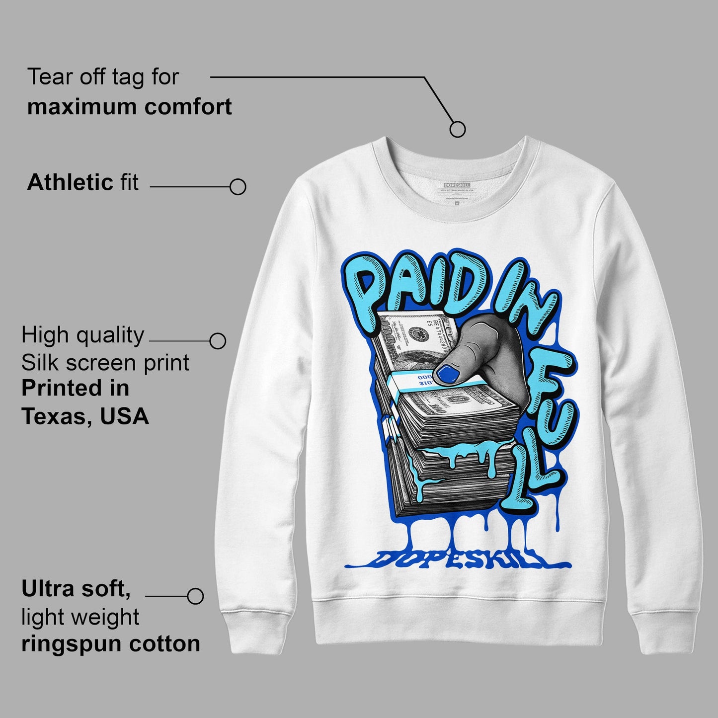 SB Dunk Argon DopeSkill Sweatshirt Paid In Full Graphic