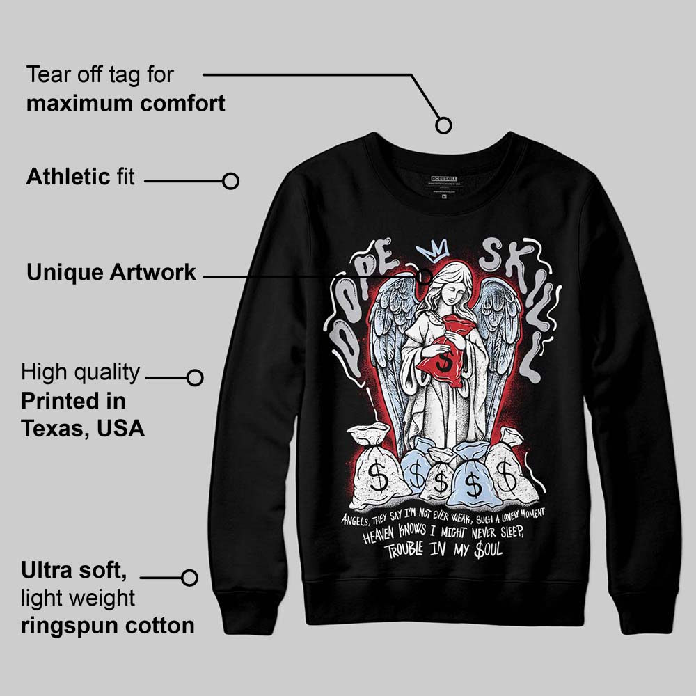 Black Metallic Reimagined 5s DopeSkill Sweatshirt Angels Graphic
