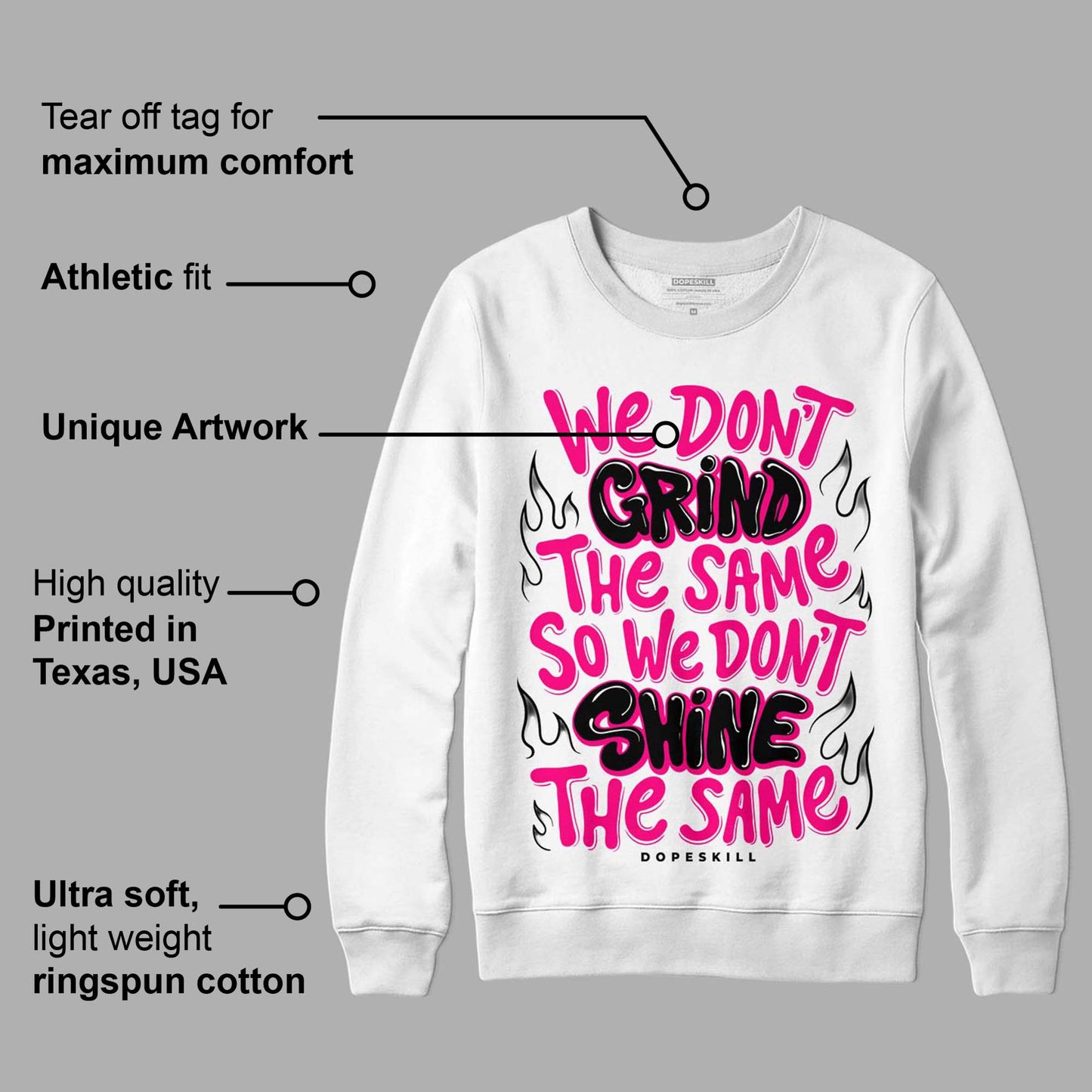 Fierce Pink 1s DopeSkill Sweatshirt Grind Shine Graphic