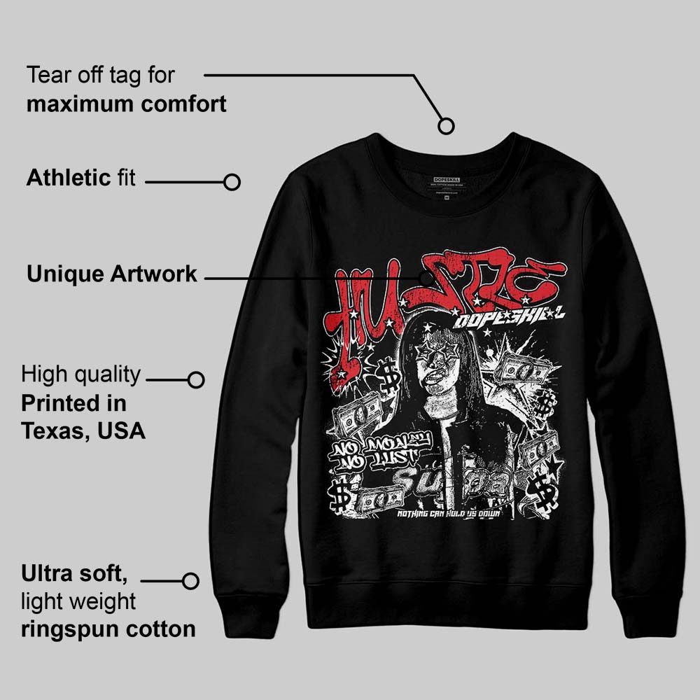 Black and White Collection DopeSkill Sweatshirt No Money No Lust Graphic