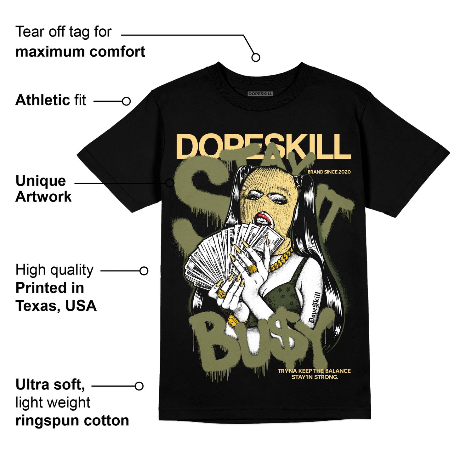 Craft Olive 4s DopeSkill T-Shirt Stay It Busy Graphic