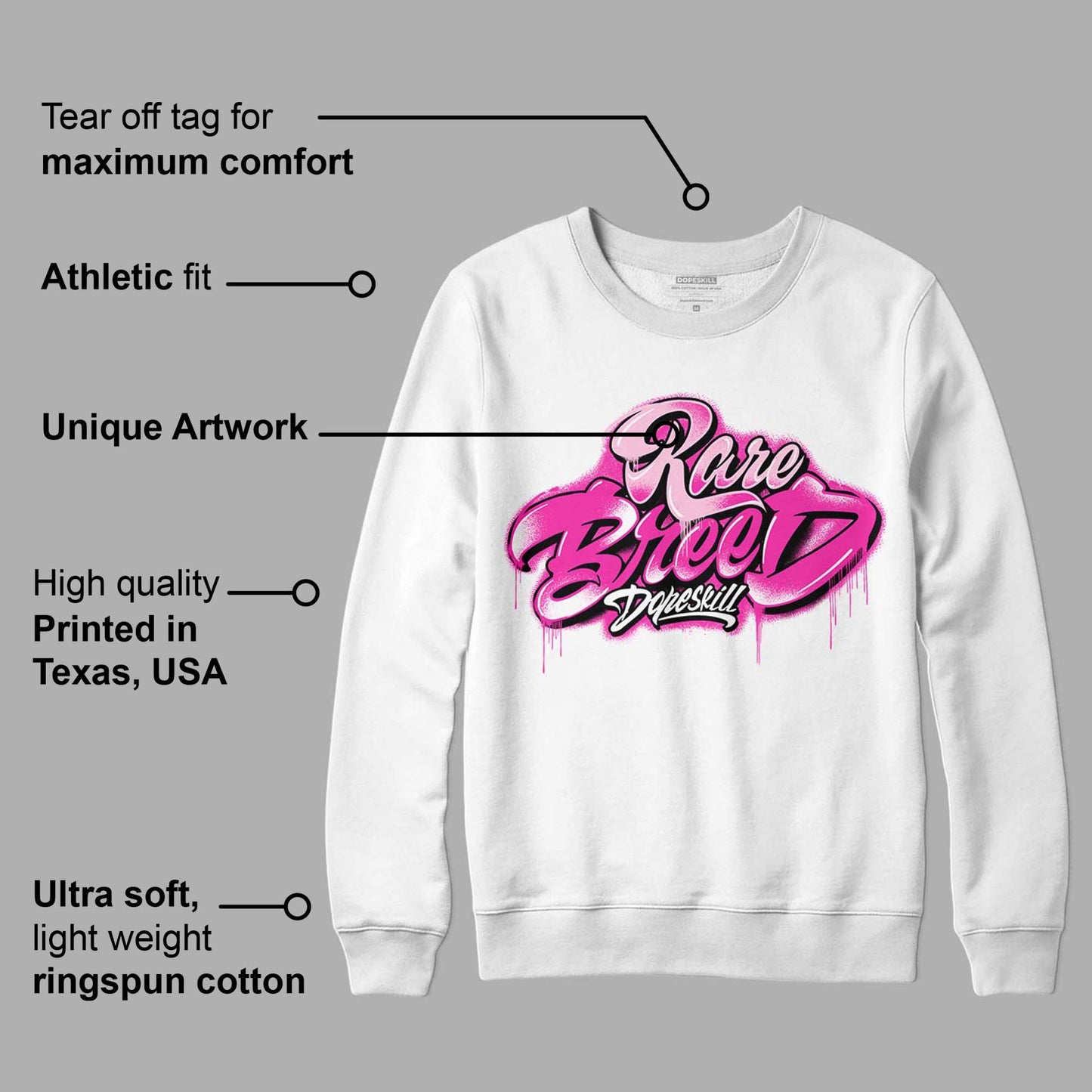 Pink Collection DopeSkill Sweatshirt Rare Breed Type Graphic