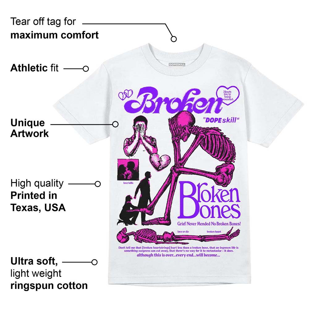 Dunk Active Fuchsia DopeSkill T-Shirt Broken Bones Graphic
