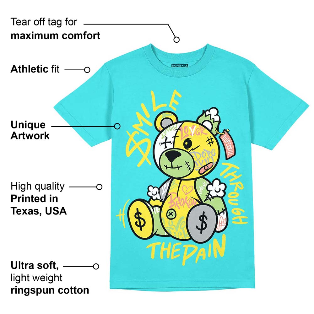 Cyan Burst 9060 DopeSkill Virtual Blue T-Shirt Smile Through The Pain Graphic
