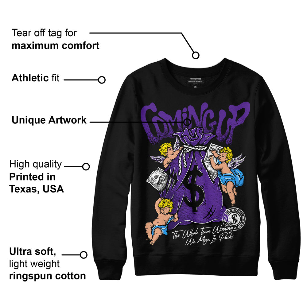 PURPLE Collection DopeSkill Sweatshirt Money Bag Coming Up Graphic